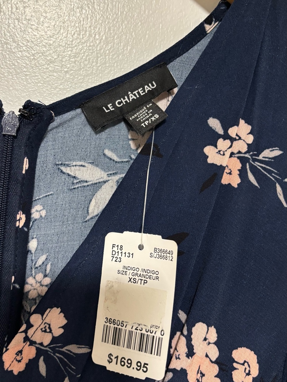 Le Chateau Navy Floral Wrap High-Low Maxi Dress - Picture 7 of 9